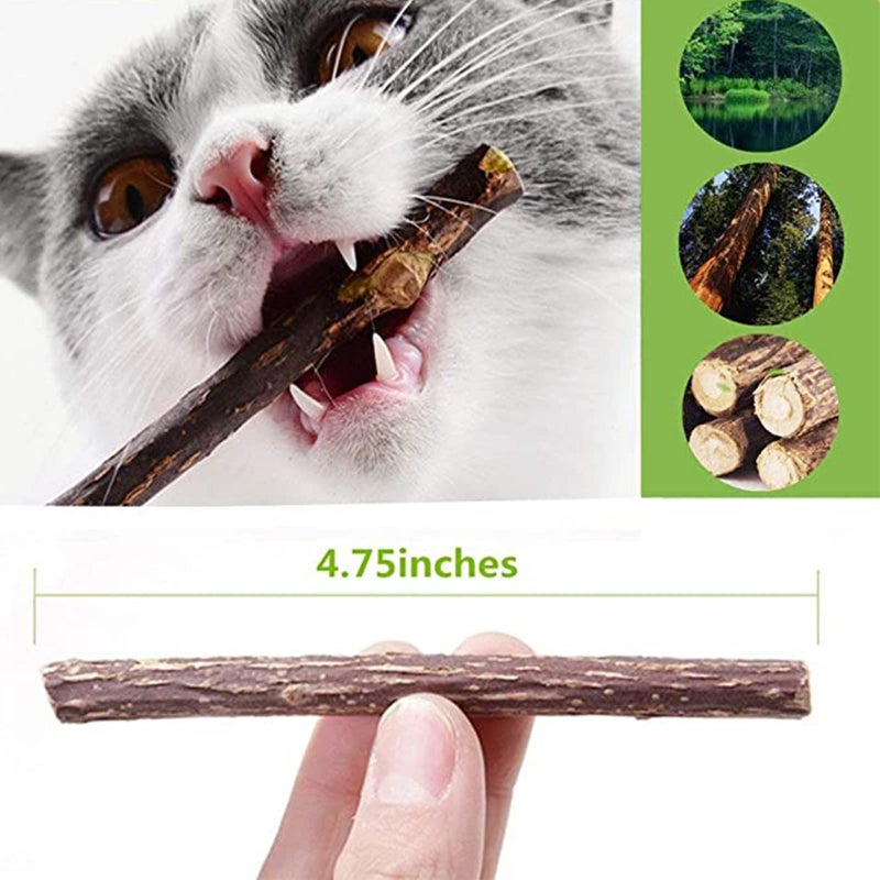 Ueerdand 10 PCS Catnip Sticks Organic Cat Chew Toys Natural Plant Matatabi Silvervine Chew Sticks Teeth Cleaning Chew Toy Kitten Kitty - Image 3
